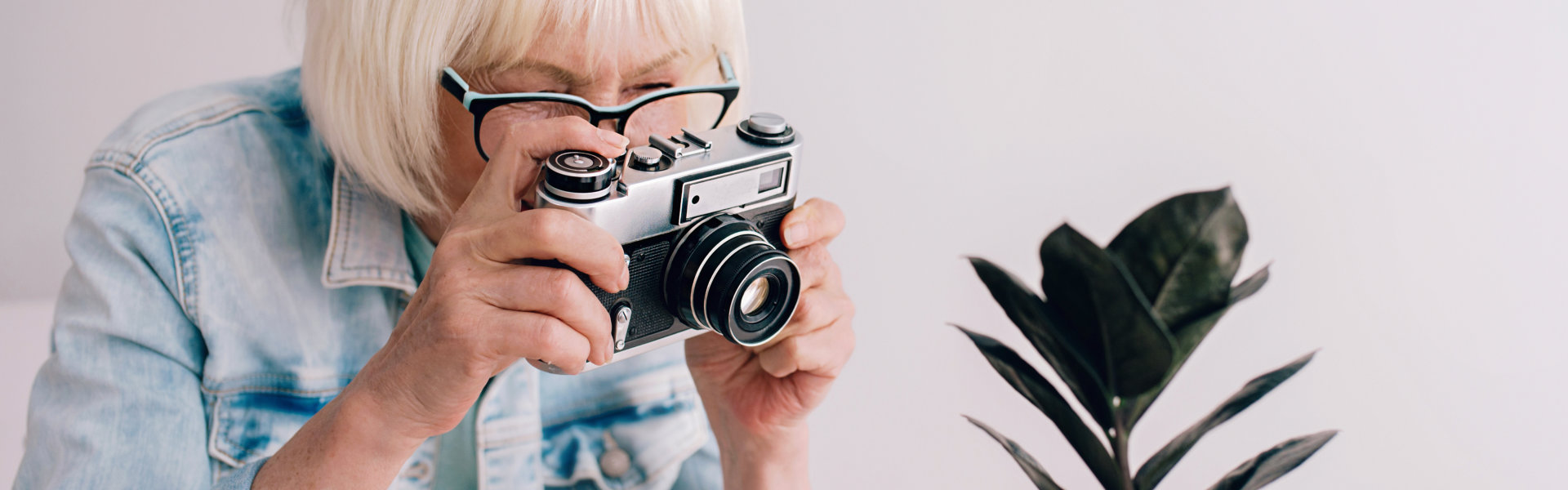 elderly taking a picture