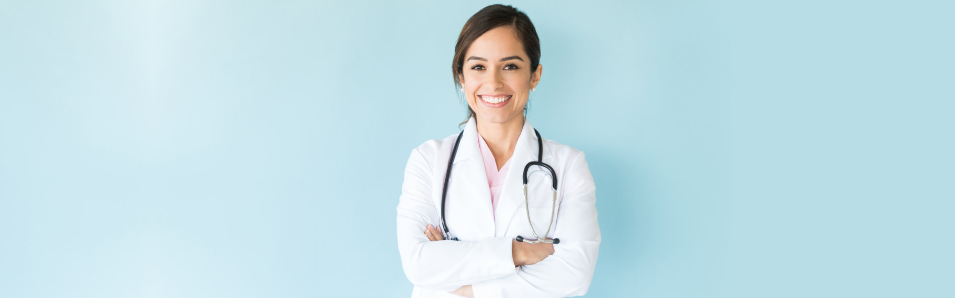 nurse smiling happily