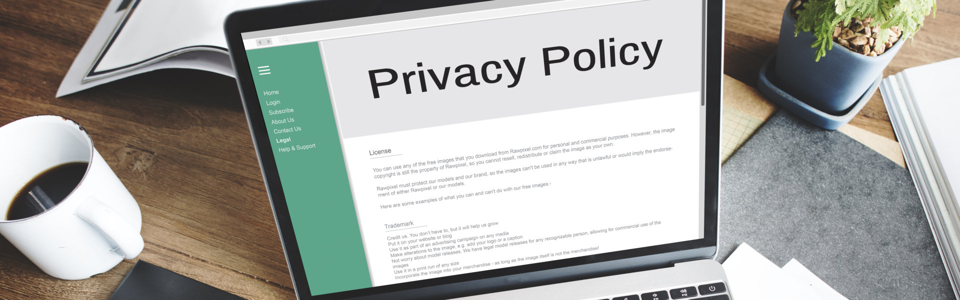 privacy policy in laptop