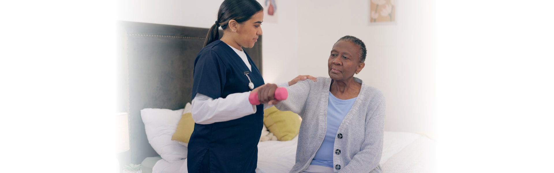 caregiver assisting elderly